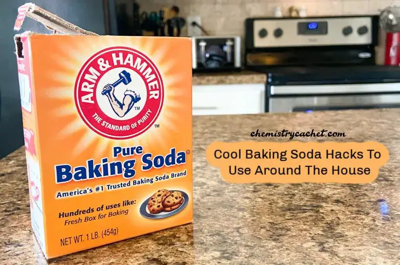 a box of baking soda on a kitchen counter