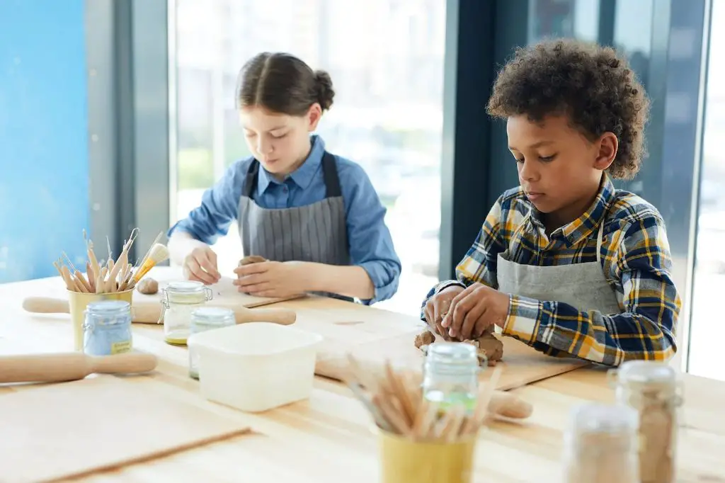 a child using non-toxic clay