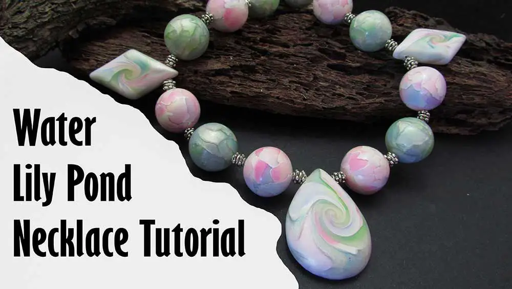 a necklace made of colorful polymer clay beads