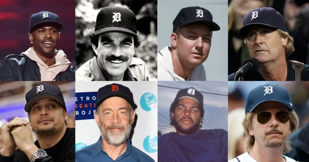 a photo of fans wearing detroit tigers hats and shirts with the old english d logo, showing its cultural significance.