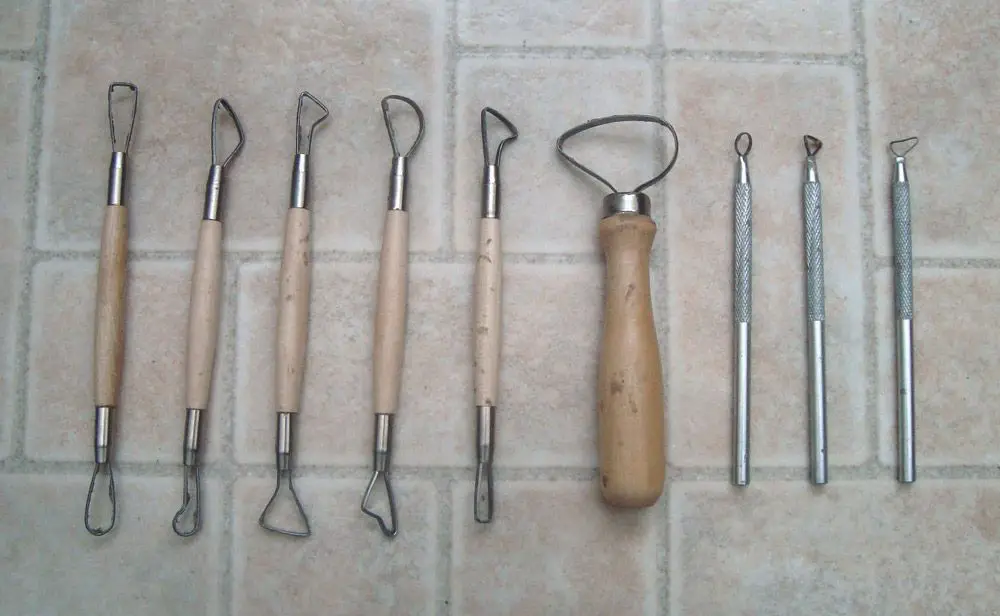 a variety of metal loop sculpting tools with different shaped wire tips