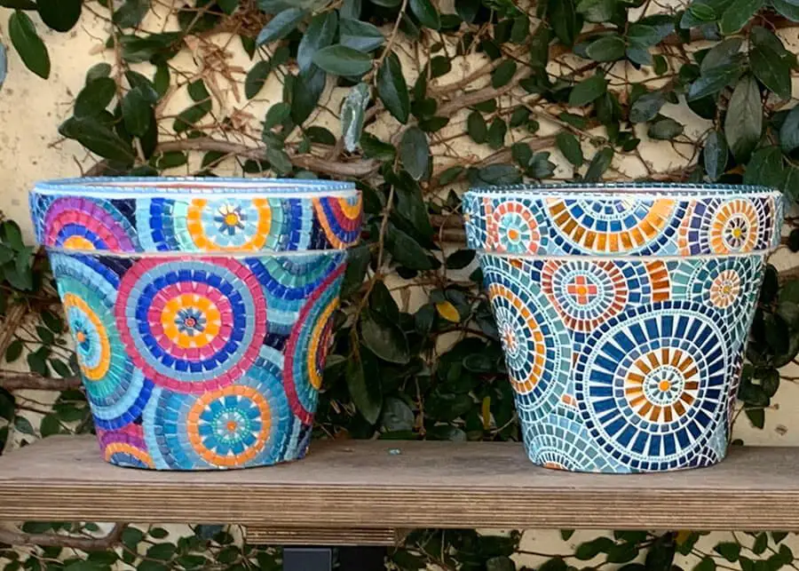 an example image showing a colorful mosaic design on a ceramic pot