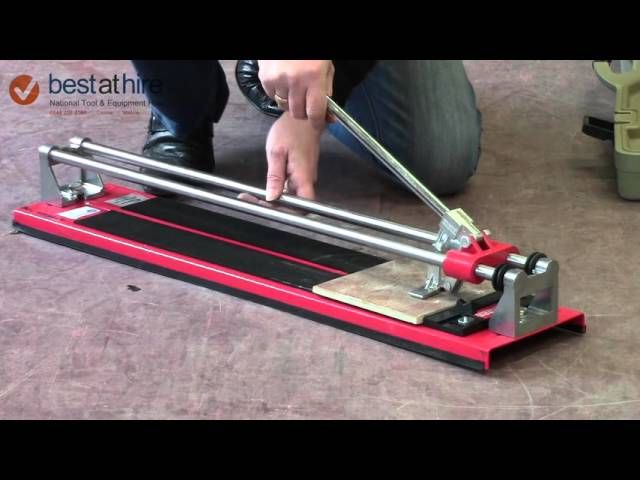 an image of a tile cutter in use