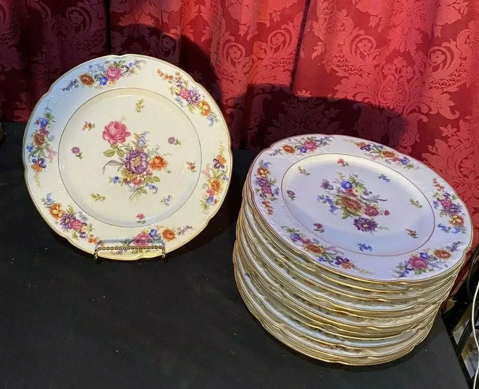 an image of beautifully decorated porcelain dinnerware