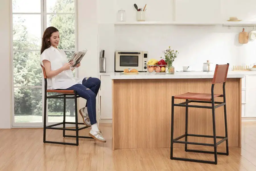 bar stools more commonly have backrests for support