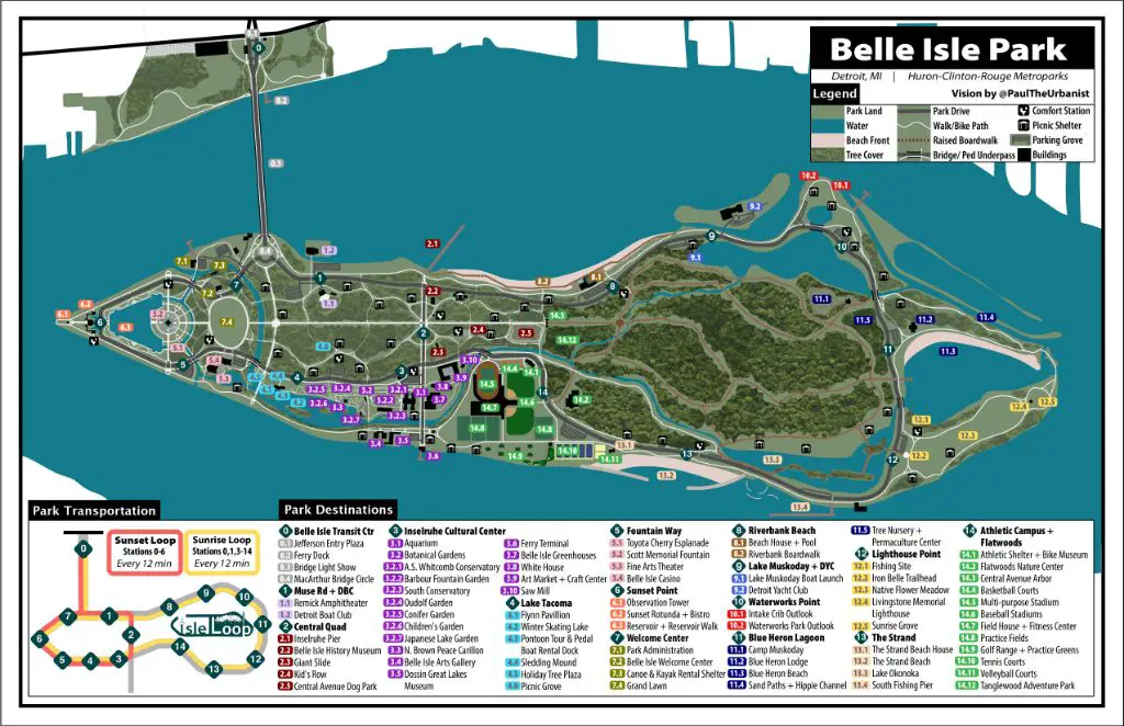 belle isle's picnic areas and athletic fields provide open community spaces.