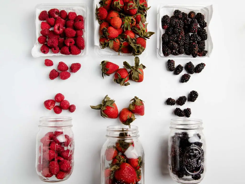 berries stored in a refrigerator