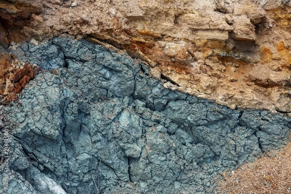 blue clay soil sample