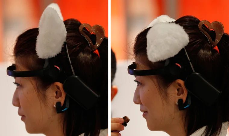 cat ear hair aids communication through positioning and motion.
