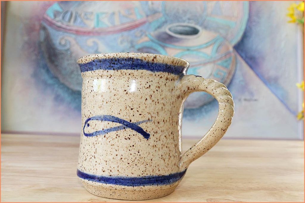 ceramic mugs are typically made from stoneware or porcelain clay and fired at high temperatures.