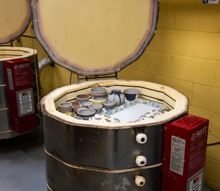 ceramic pieces fired in an electric kiln