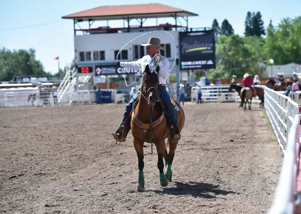 clay o'brien cooper competing in a rodeo event in 2022 at age 61.