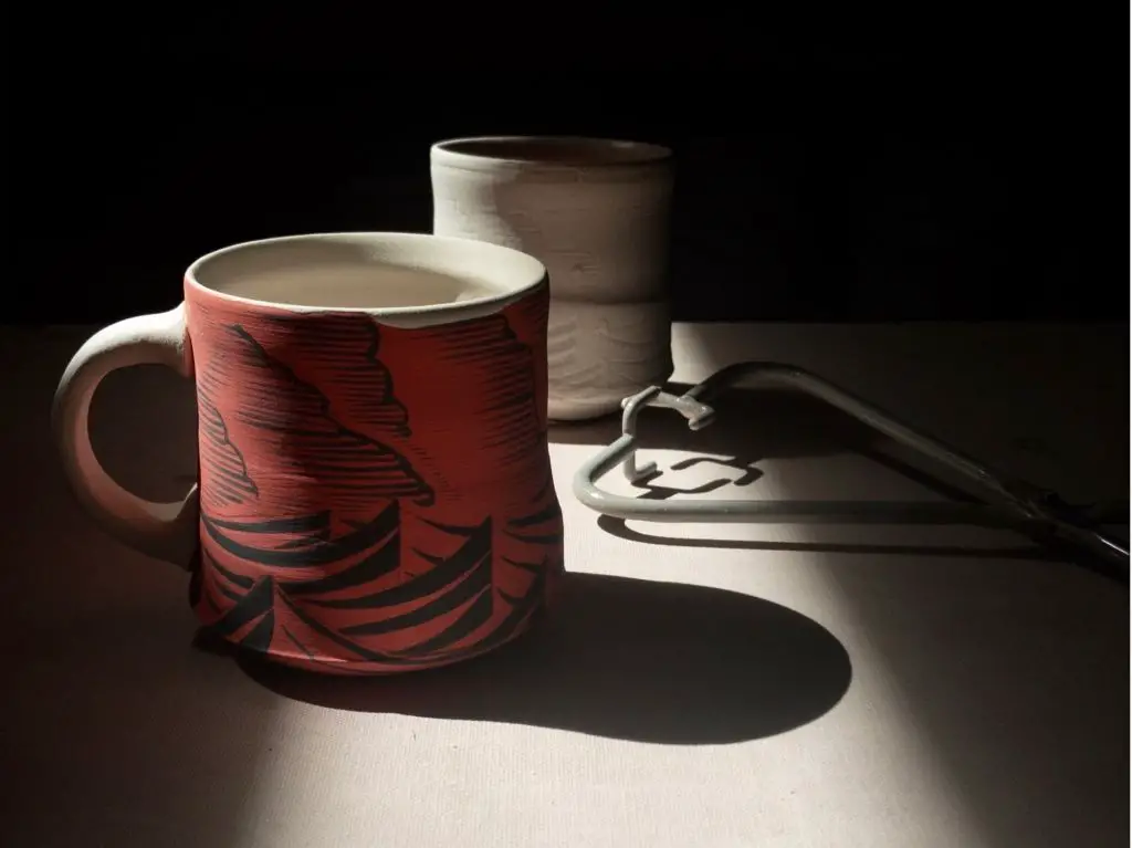 close up image of ceramic mug with glaze coating