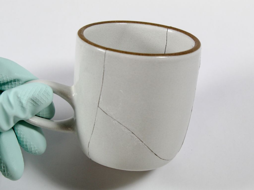 cracked ceramic mug