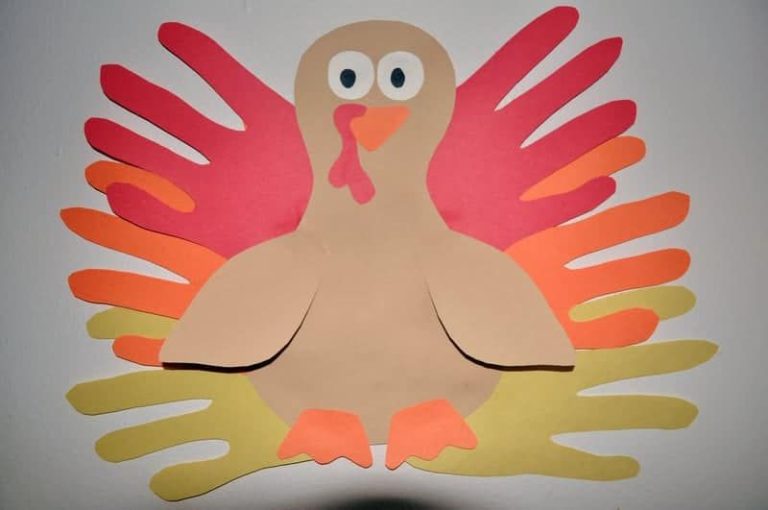 How Do You Make A Hand Turkey Out Of Construction Paper?