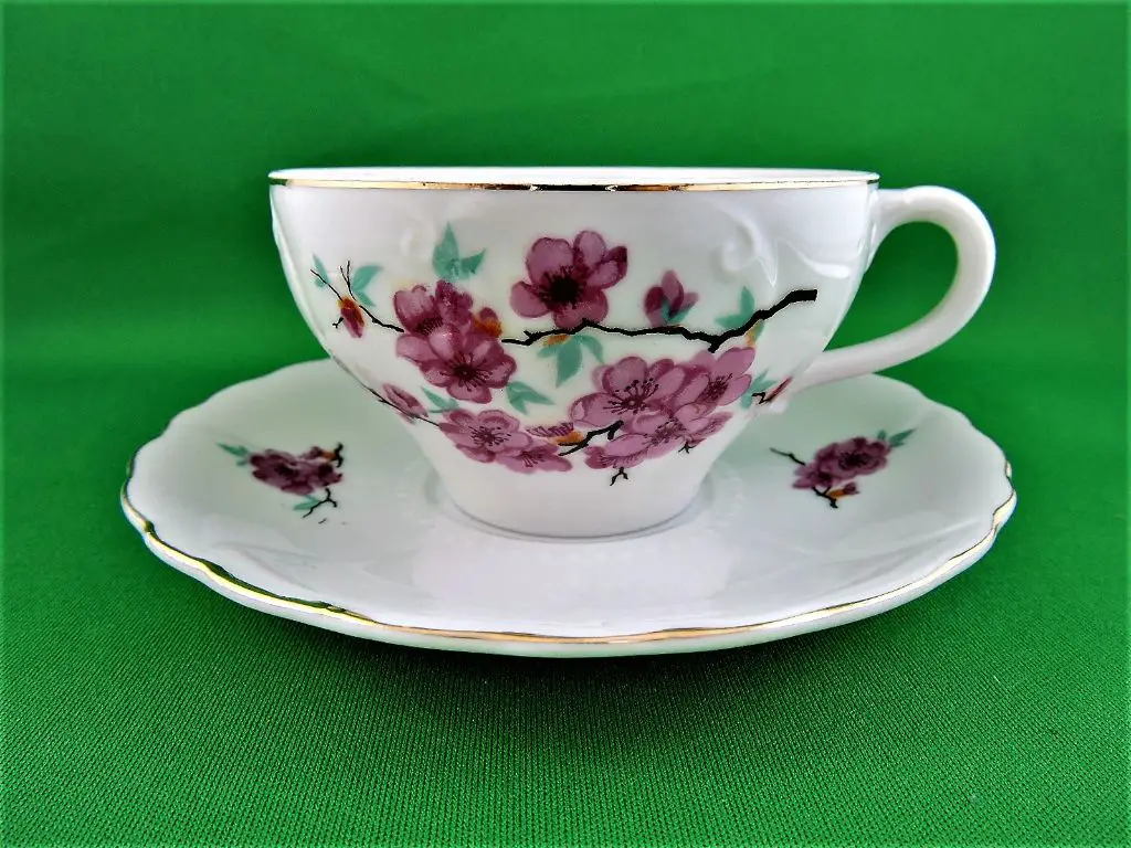 delicate fine bone china tea cup and saucer