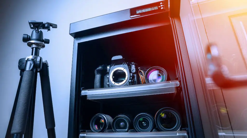 dry cabinets maintain optimal temperature and humidity levels to protect camera gear