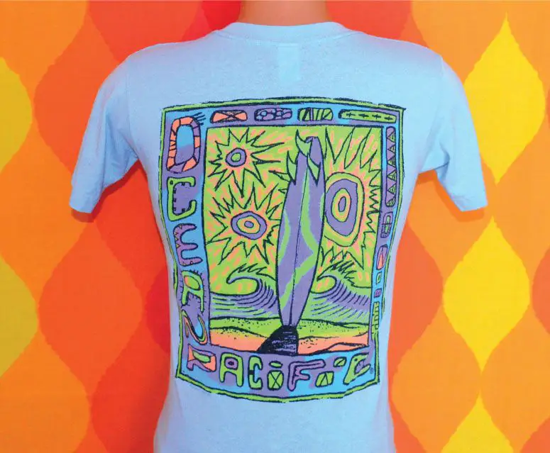 example of vibrantly colored silk screen printed t-shirt design