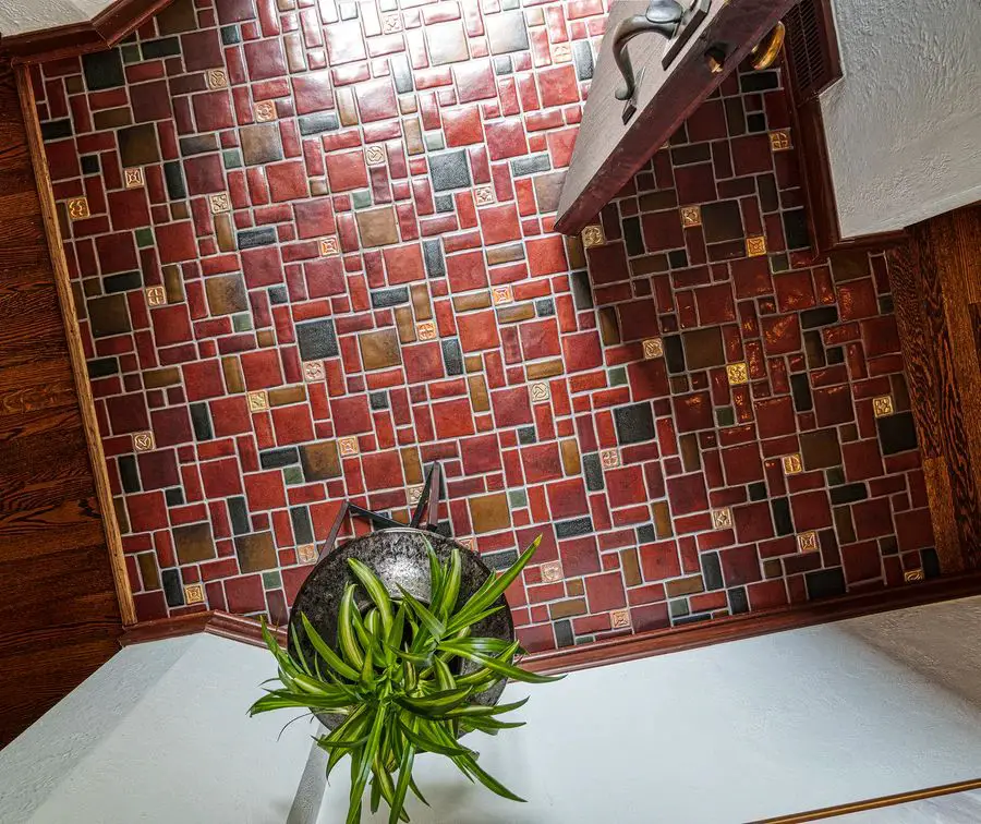 examples of pewabic pottery's colorful glazed tiles