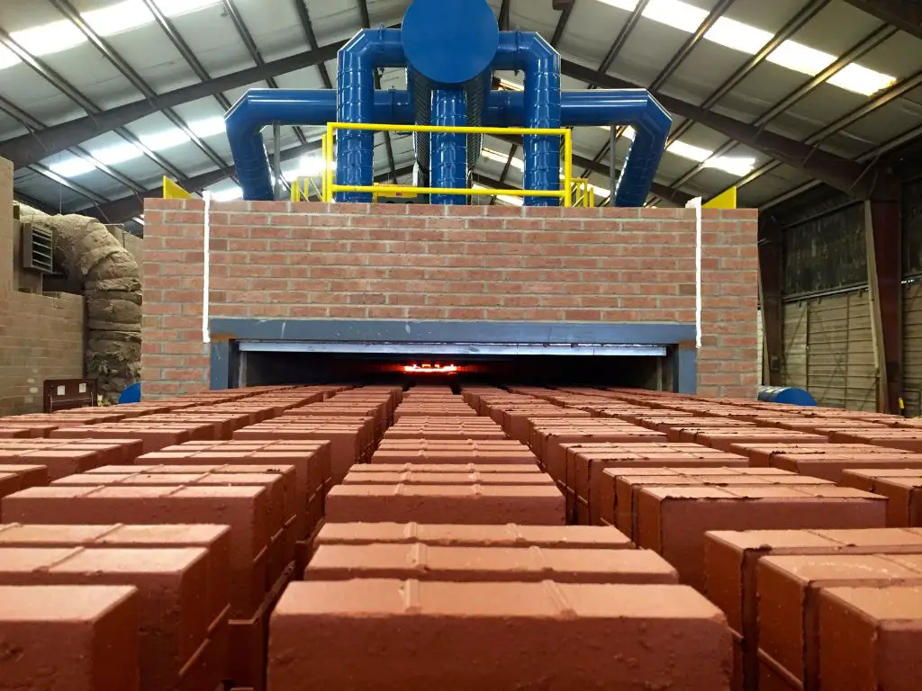 firebricks being manufactured in a factory