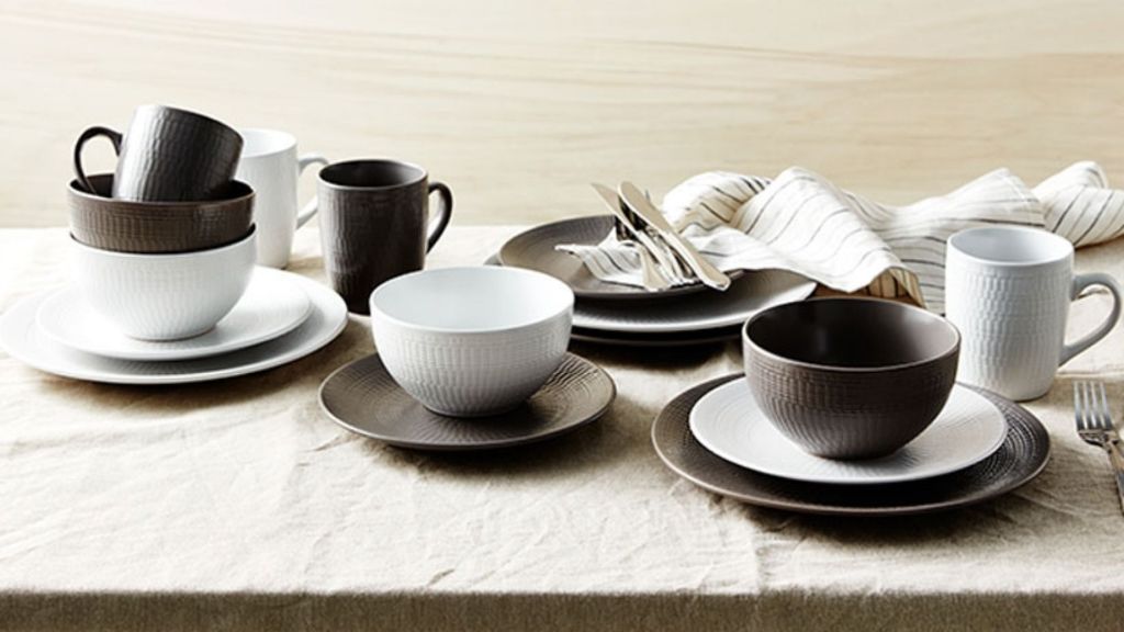 image of bone china dishware which is more translucent and delicate looking compared to fine china