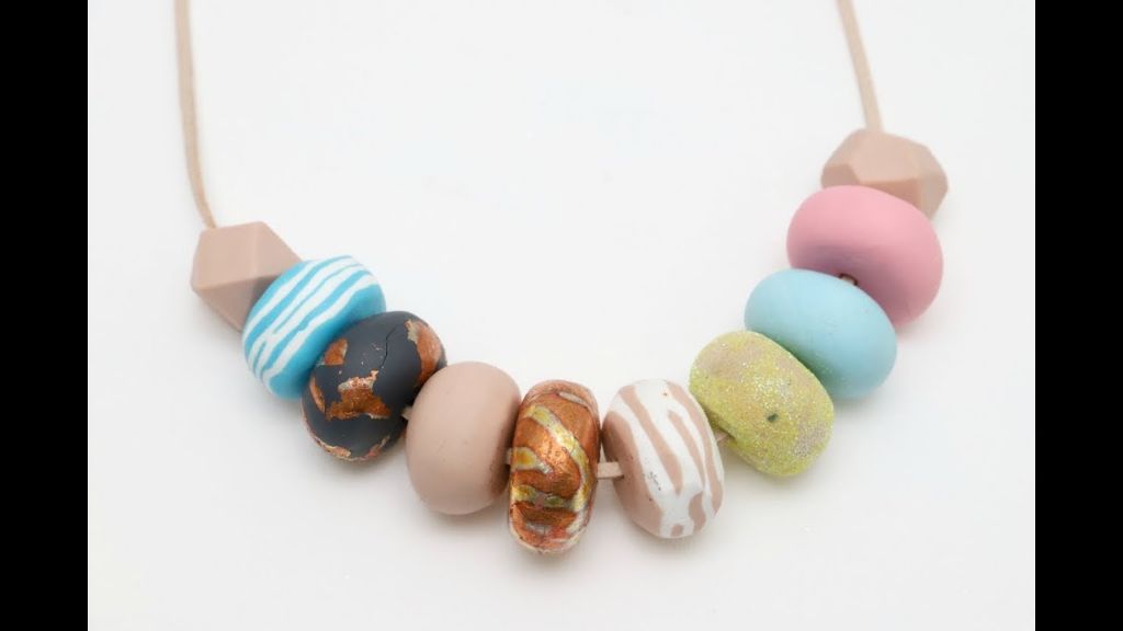 jewelry beads made from colored polymer clay before baking