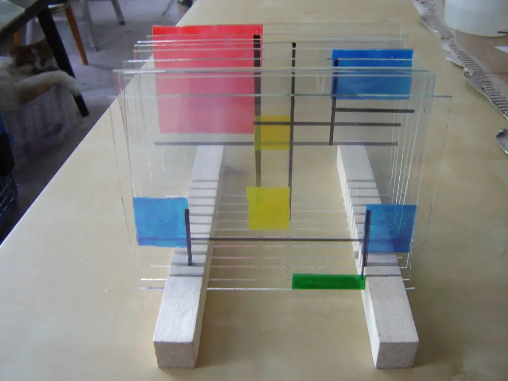 layering pieces of glass to create a design