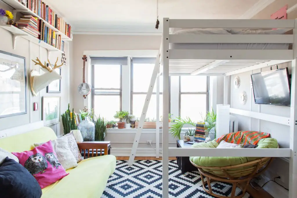 loft beds allow adults to maximize limited space in small homes