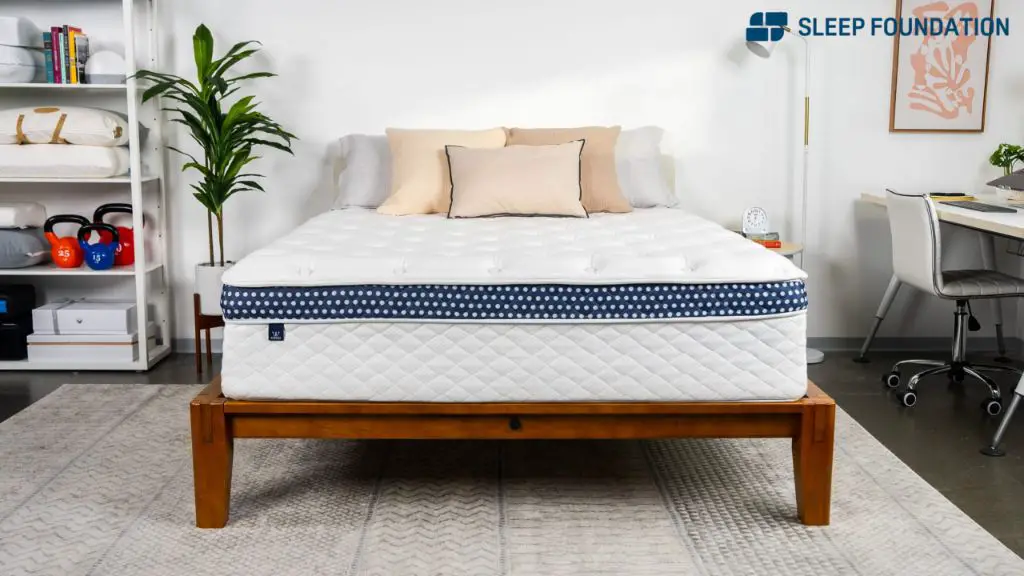 memory foam mattress on a platform bed base