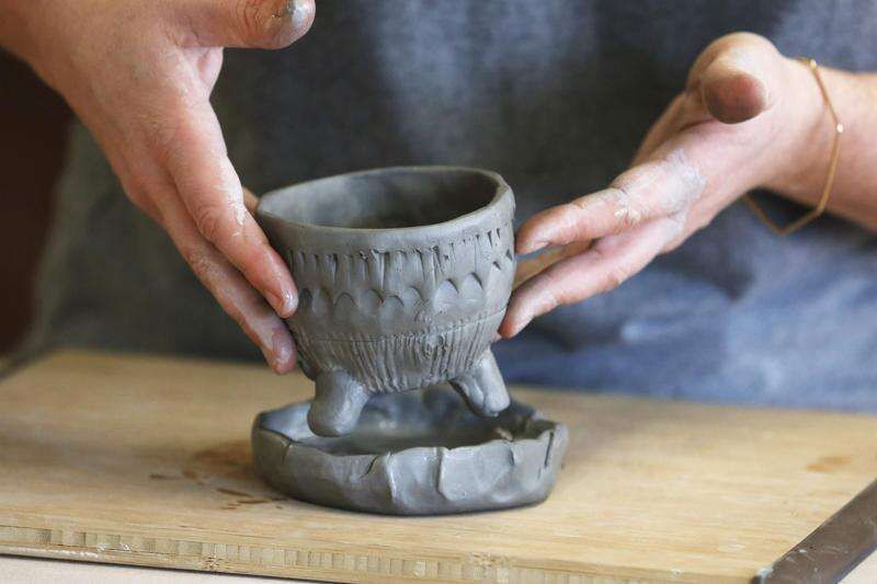 pinch pots are a basic non-wheel technique formed by pinching clay into shape using your fingers.