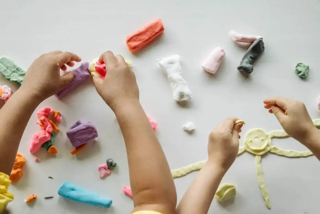 pinching clay fosters creativity and imagination.