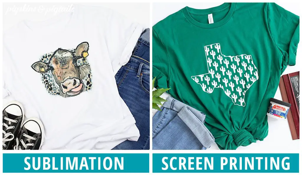popular printing methods are screen printing, dye sublimation, and digital printing