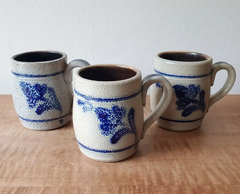 rowe pottery mug with steaming liquid inside