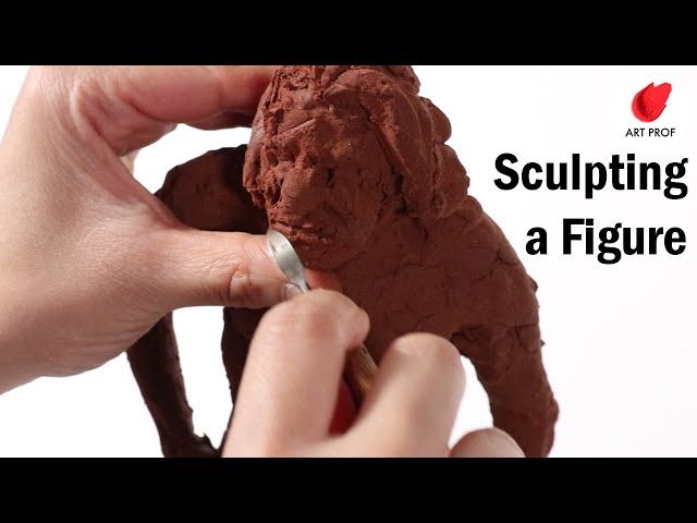 sculpting a detailed figure from clay using specialized tools