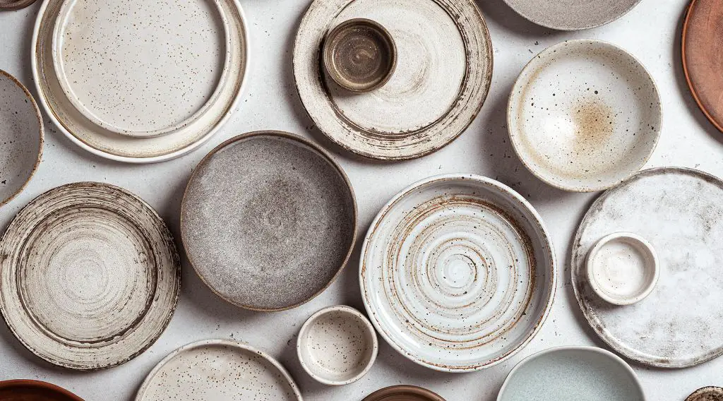 stoneware dishes fired at high temperatures to create a durable material