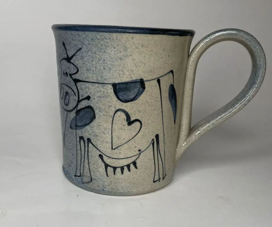 stoneware mug with a shiny salt glaze finish