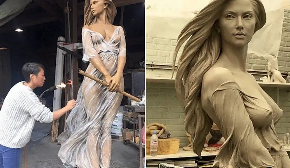 the artist's unique style brings lifelike quality and natural poses to sculptures