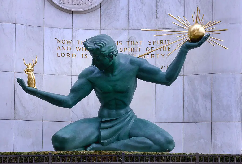 the statue has become an iconic symbol of detroit. it represents the city's rebirth and its people's spirit of resilience.