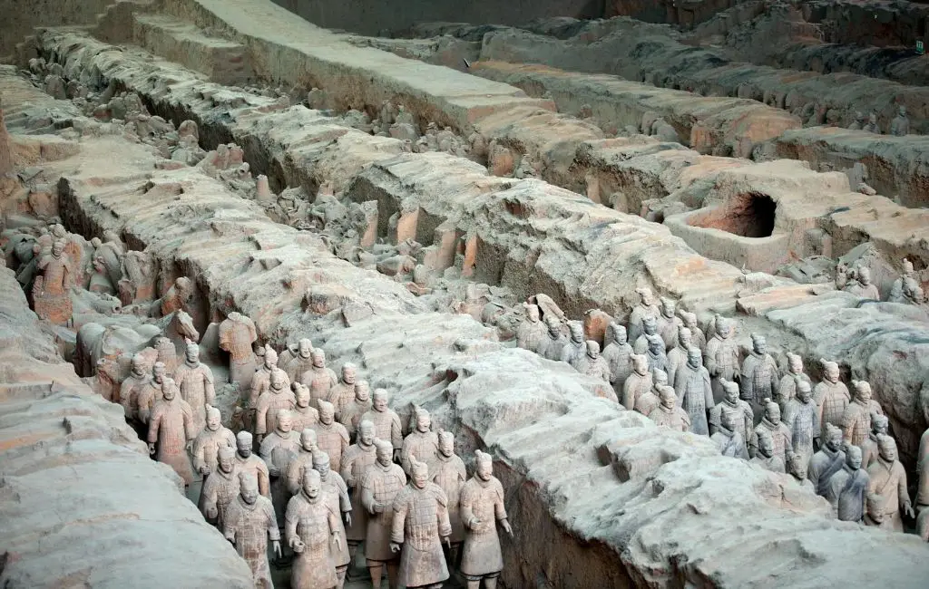 the terracotta army continues to be actively excavated and restored, with new warrior statues uncovered as recently as 2020.