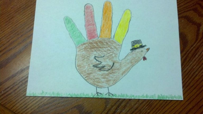 How Do You Trace Your Hand To Make A Turkey?