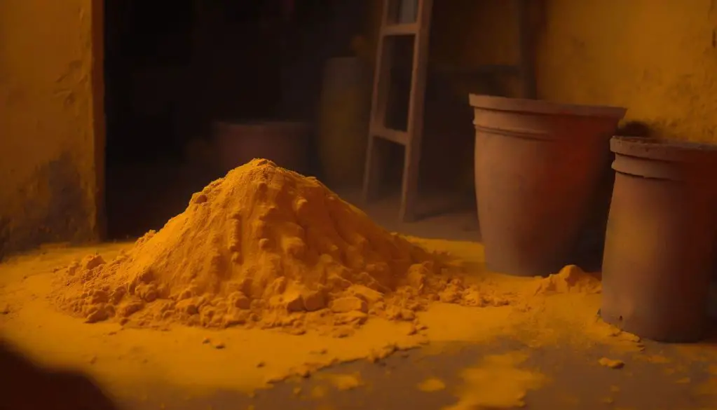 yellow ochre pigment is produced by mining iron-rich clay deposits, crushing into powder, and processing to enhance the color.