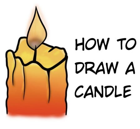 How To Draw A Candle With A Flame