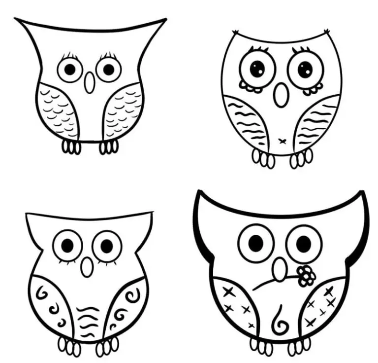 Cute And Easy Owl Drawings