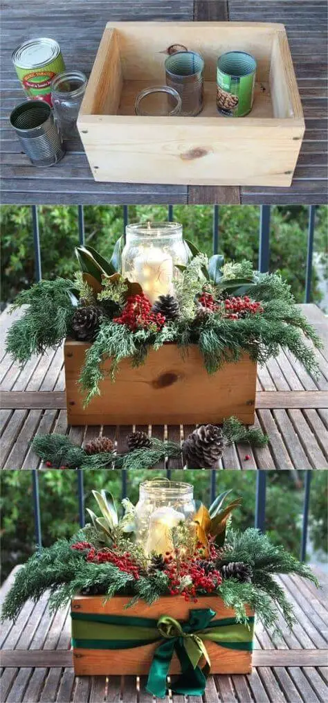 DIY Christmas table decorations centerpiece for $1