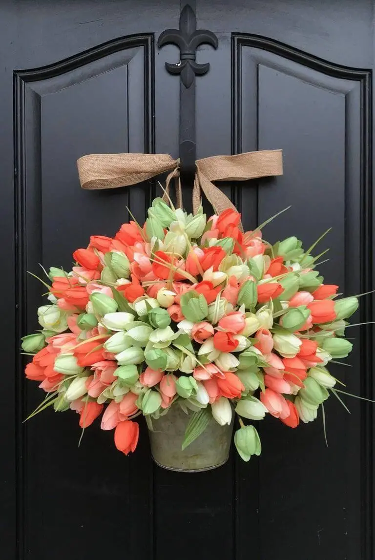 #37. Tulip bucket wreath idea