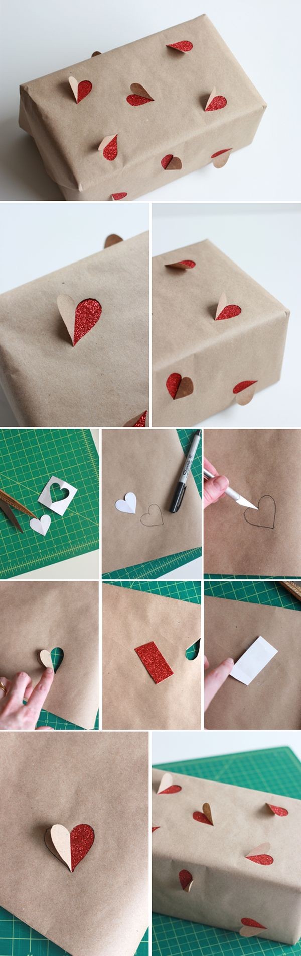 Heart gift wrapping