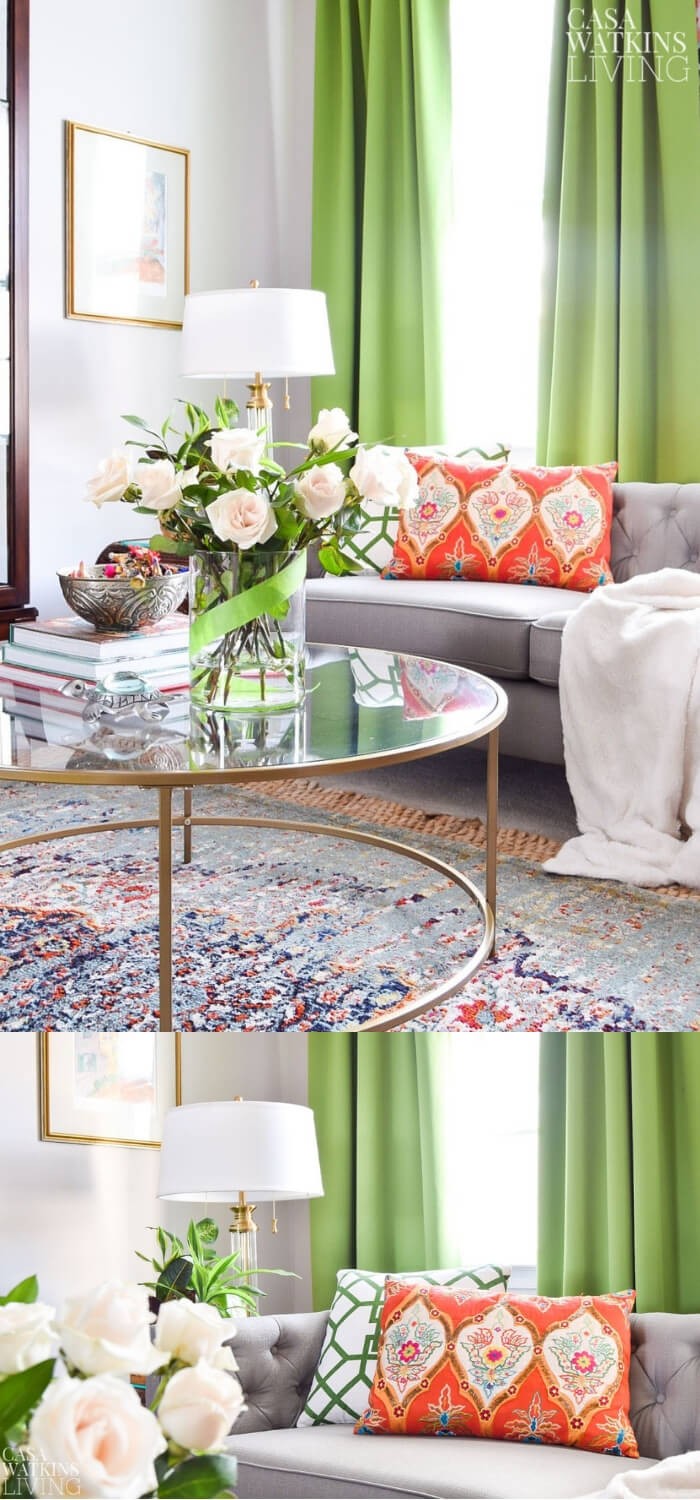 #1. Coffee table with bohemian decor