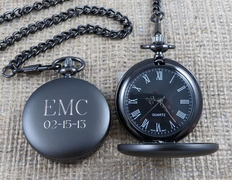 Personalized Gunmetal Pocket Watch.