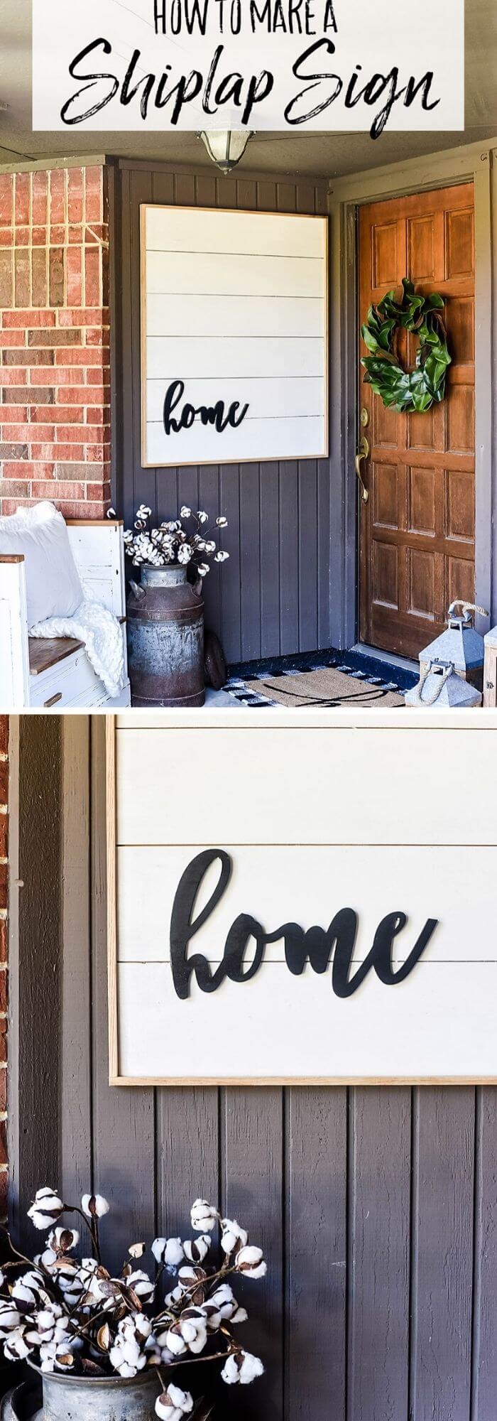 DIY Framed Farmhouse Shiplap Sign