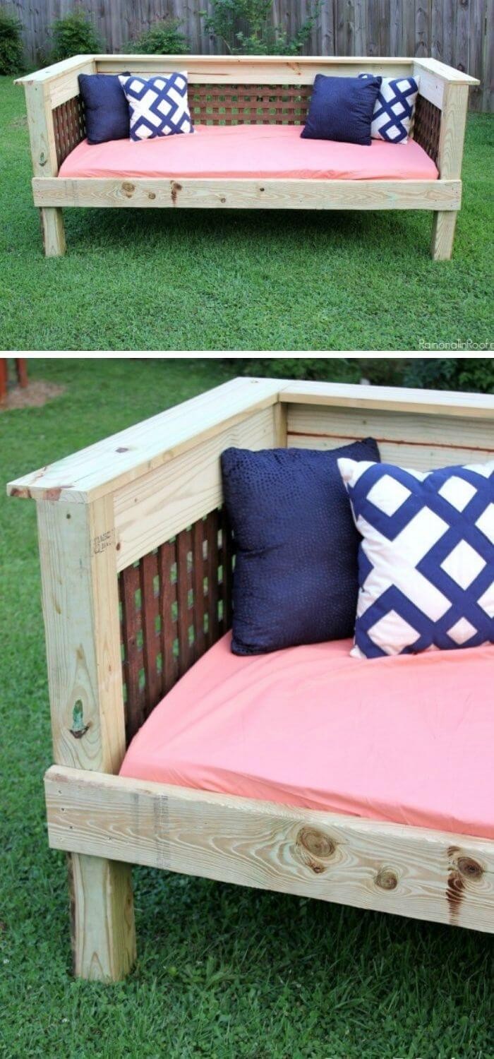 Day bed garden bench